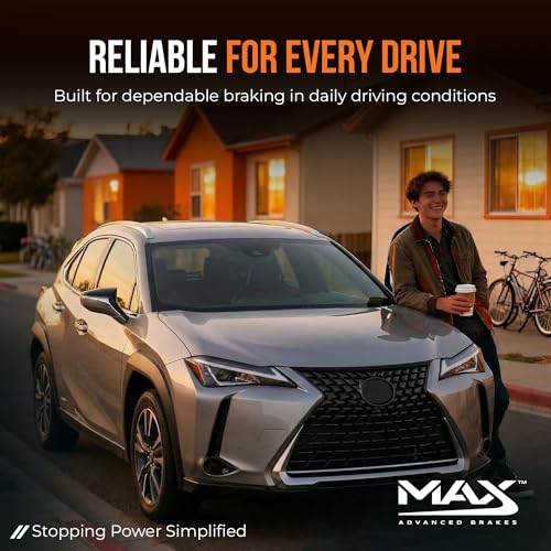 Image of MAX Advanced Brakes Brake and Rotor Kit Front & Rear for 2018-2023 Toyota Camry (XLE, XSE, Hybrid), Toyota Corolla Cross, Lexus UX, Lexus ES | Carbon Ceramic Pads & Rotors | OE Replacement Brake Kit
