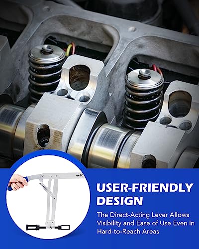 Image of Orion Motor Tech Large Valve Spring Compressor Tool, Valve Spring Removal Tool & Adjustment Tool with 1 inch & 1-3 /16 inch Adapters, Direct Action Valve Spring Compression Tool for Overhead Valve Engines