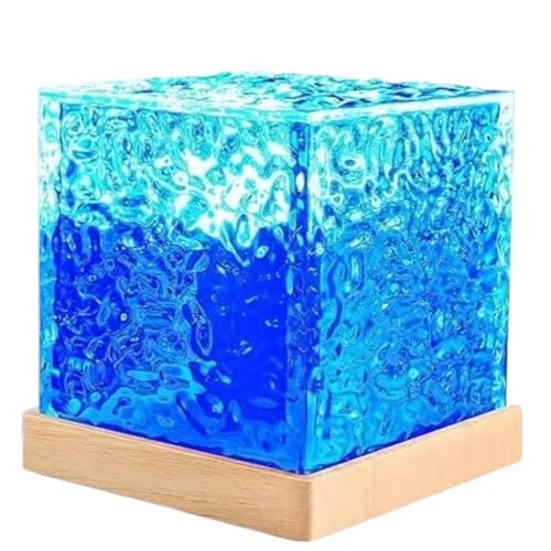 ZWOIVHE Lumilux - NordSchein,LED Tischlampe Aus Kristall,Wasserwellen Lampe,Acryl Diamant Nachttischlampe,LED Sternenhimmel Projektor (Wasserwellen)