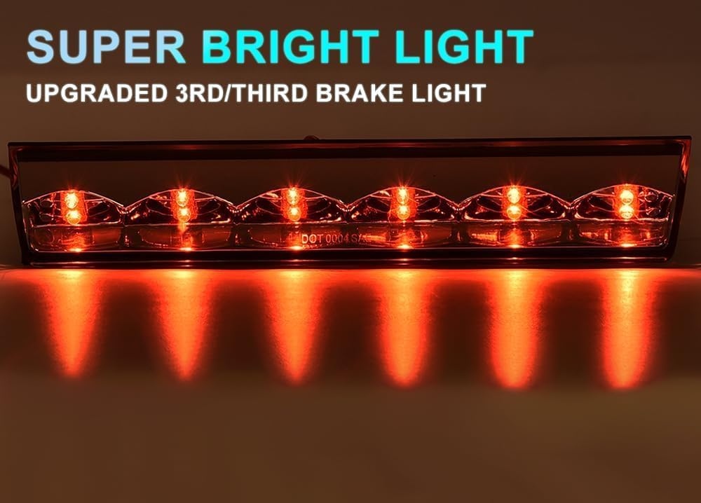 PIT66 LED 3rd Brake Light, Compatible with Truck Cap Topper Leer Are Century LED Recessed 3rd Third Brake Light Lamp AT-LED-36R Clear Lens Chrome Housing