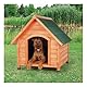 TRIXIE wetterfestes und frei justierbares Hundehaus natura Hundehütte Cottage Satteldach, M: 77 × 82 × 88 cm, braun- 39531