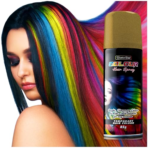 Spray Colore Temporaneo per Capelli, Bomboletta Lacca Colorata per Capelli, 200ml (Oro) Spray Colore Temporaneo per Capelli, Bomboletta Lacca Colorata per Capelli, 200ml (Oro)