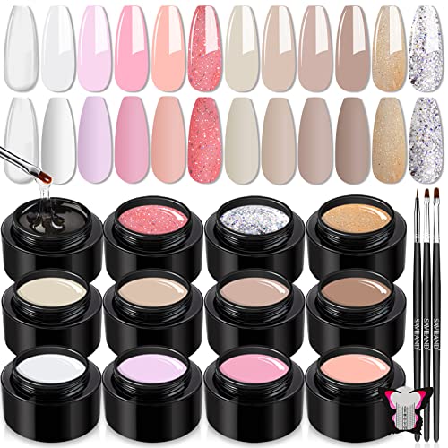SAVILAND Builder Nail Gel Set– 12 Colors Hard Gel for