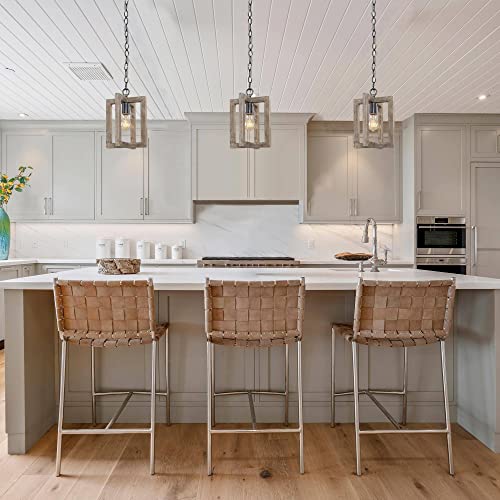 Uolfin FARMHOUSE PENDANT LIGHT Wood Pendant Hanging Light Fixtures thumb #3