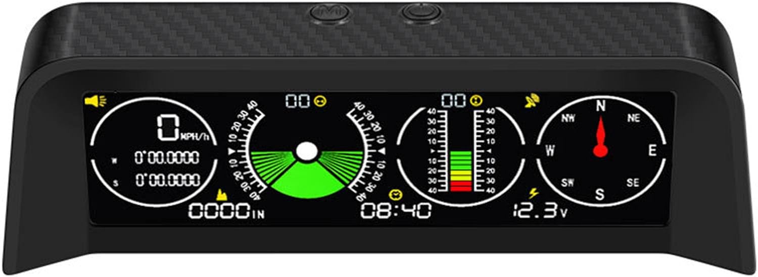 スピードメーター傾斜角分度器 LCD ディスプレイゲージツール付き自動運転オフロードアクティビティ傾斜計車コンパス