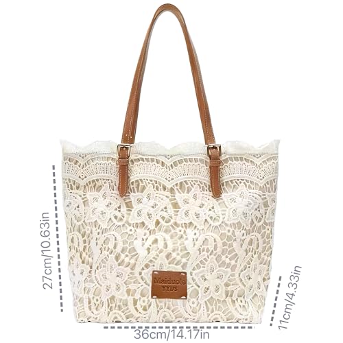 Bolso blanco de encaje con cierre kiss lock y correa de muñeca miniatura 4