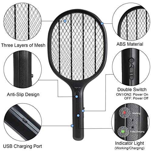Zenoplige Racchetta Zanzare Elettrica, Racchetta Elettrica Per Insetti - Foto 2