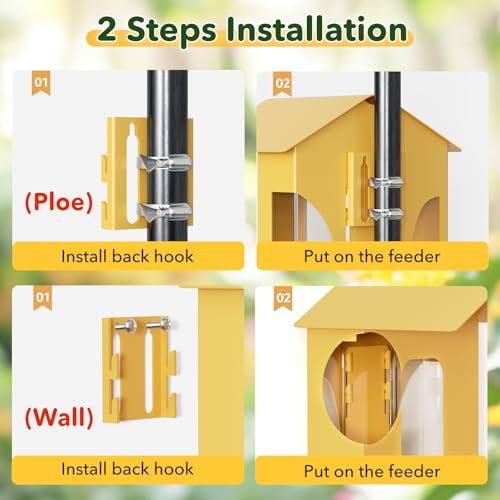 image for Bilantan Metal Smart Bird Feeder with Camera Solar Powered, 5G/2.4G Wi