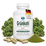 GRÜNKOHL pur 120 Kapseln basische POWERGREENS - Super Greens Pulver SuperFood Vitalstoff Champion - SULFORAPHAN LUTEIN ANTIOXIDANTIEN - Rohkostqualität. NATUR pur. OHNE ZUSATZSTOFFE. 26695-120