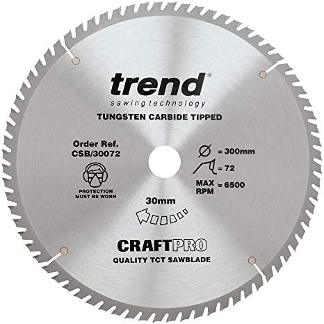 Trend CraftPro TCT-cirkelzaagblad voor algemeen gebruik voor tafelzagen, 210 mm diameter x 24 tanden x 30 mm asgat, wolfraamcarbide getipt, CSB/21024
