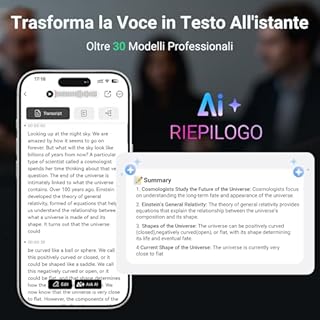 MECHEN Registratore Vocale AI Professionale, 64 GB Registratore Digitale Trascrivi Riassumi, Supporta 81 Lingue, Controllo App, Cloud illimitato, per Riunioni Lezioni Chiamate Colloqui (Grigio)