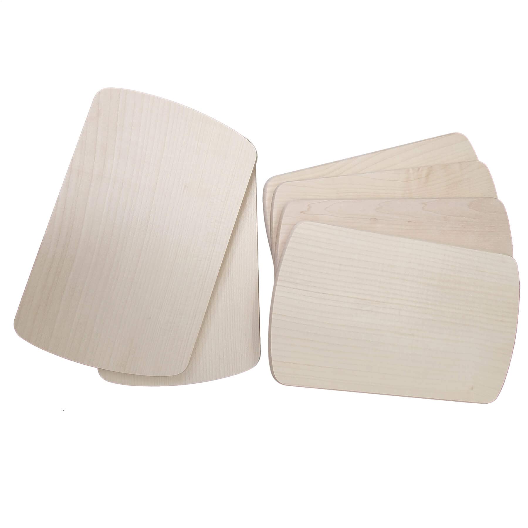 Frühstücksbrettchen Holz 6er Set aus massivem Ahornholz - 24x15x1cm Holzbrettchen antibakteriell & hygienisch - Brotzeit-Brettchen, Frühstücksbrett, Schneidebrett