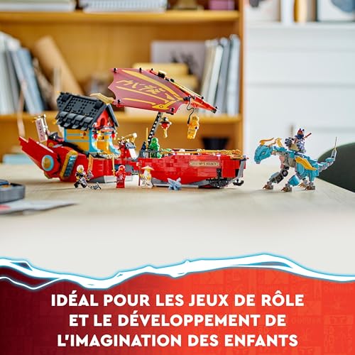 LEGO Ninjago Le QG des Ninjas - La Course Contre la Montre - Jouet de Construction Ninja pour Enfants avec 2 Figurines Dragon et 6 Minifigurines pour Le Jeu de Rôle avec Véhicules 71797