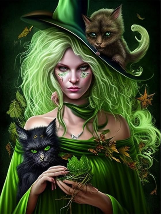 Kits de pintura de diamantes para adultos, belleza verde, kit de taladro redondo completo 5D, pintura de puntos de diamante con arte de gemas para