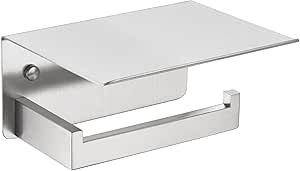 Toilet Paper Holder With Phone Shelf Brushed Gold, APLusee SUS 304 - View #7