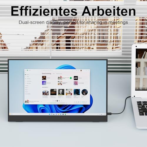 Image of 14 Inch Portable Monitor for Laptop, 1366x768 IPS Display, with Stand, USB Type C and Mini HDMI Port, Suitable for Laptops, PC, Mobile Phones, PS, Xbox, as an Laptop Monitor Extender