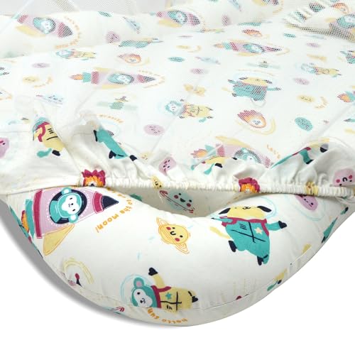 Image of TIDY SLEEP Baby Bed with Mosquito Net, Baby Mattress for New Born, 0M+, Baby Mosquito Protection Bed, Size: 90cm x 65cm x 10cm Mouse
