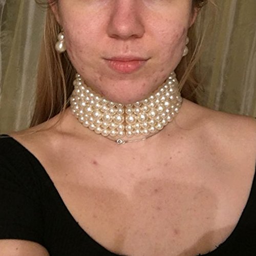 KOSMOS-LI Fashion Simulate Pearl Choker Necklace With Earrings Set2