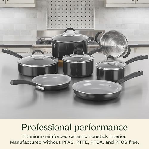 Cuisinart 11-Piece Nonstick Cookware Set, Ceramica XT, Black, 54C-11BK by Cuisinart - Image 2