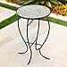 Teal Island Designs Zaltana Modern Black Metal Round Outdoor Accent Side Table 14
