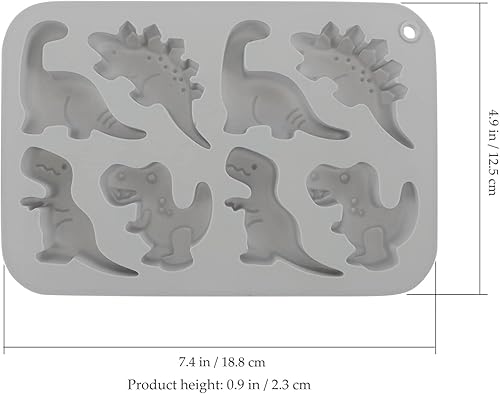 Miniatura 6 de Gadpiparty Moldes de silicona de dinosaurio, bandeja para hornear de dinosaurio, molde de caramelo lindo 3D, molde de gomitas de chocolate con