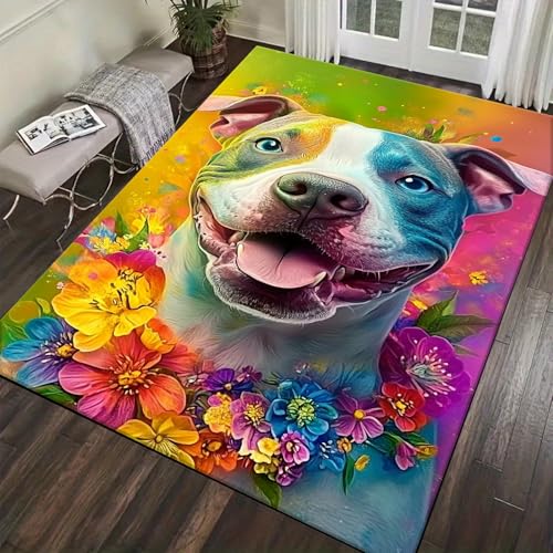 Tapis anti-fatigue animal chien 3D antidérapant de salon et chambre 140 x 200 cm