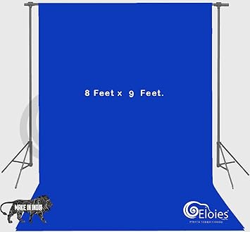 Eloies 8x9ft Polyester Lekra Fabric Backdrop, Fashion Fresh Photography Background Studio Props Photo Booth YouTube Backdrop (Sky Blue (Dark))