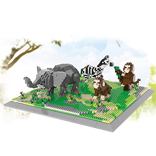 Larcele 1980 Stücke Mikro Bausteine Spielzeug Kit, Mini Tier Bricks Bauen Bauklötze Satz KLJM-04(Elefant, AFFE, Zebra) – Bild 4