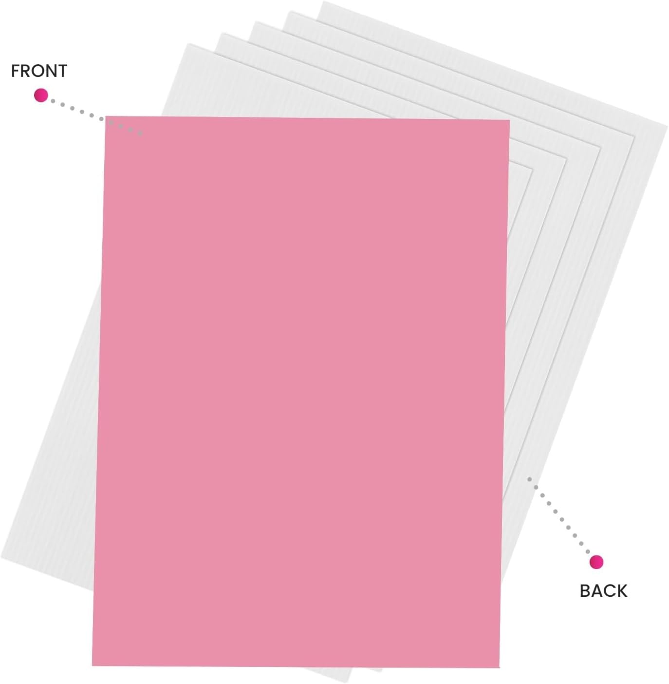 Ucanpack 1/8" Thick B Flute Corrugated Cardboard Sheet 250 Pack, 6x19" Pink (White Back) Corrugated Board Sheets Large, Packaging Sheet, Inserts, Shipping, Dividers, Mailing, School Projects