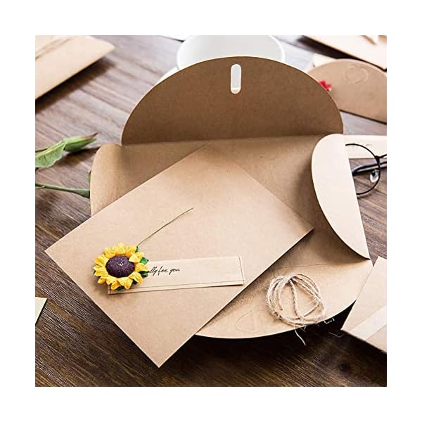 10 Tarjeta Kraft Felicitacion Cumpleaños Bebe Regalo Sobres Navidad Boda - Imagen 4