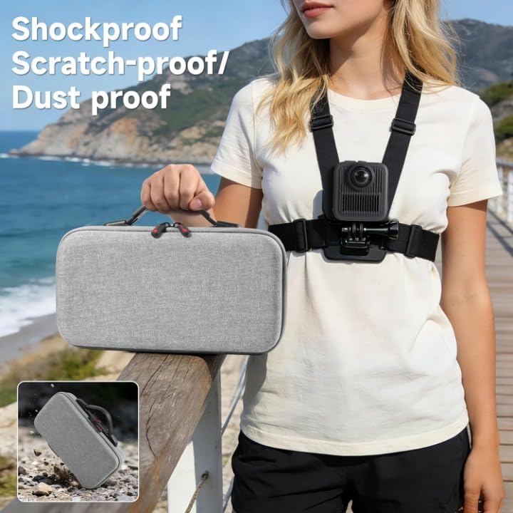 Image of M.G.R.J Portable Storage Protective Travel Bag for GoPro MAX 2 Action Camera & Adventure Combo Accessories Carrying Case (Hard|EVA|Black)