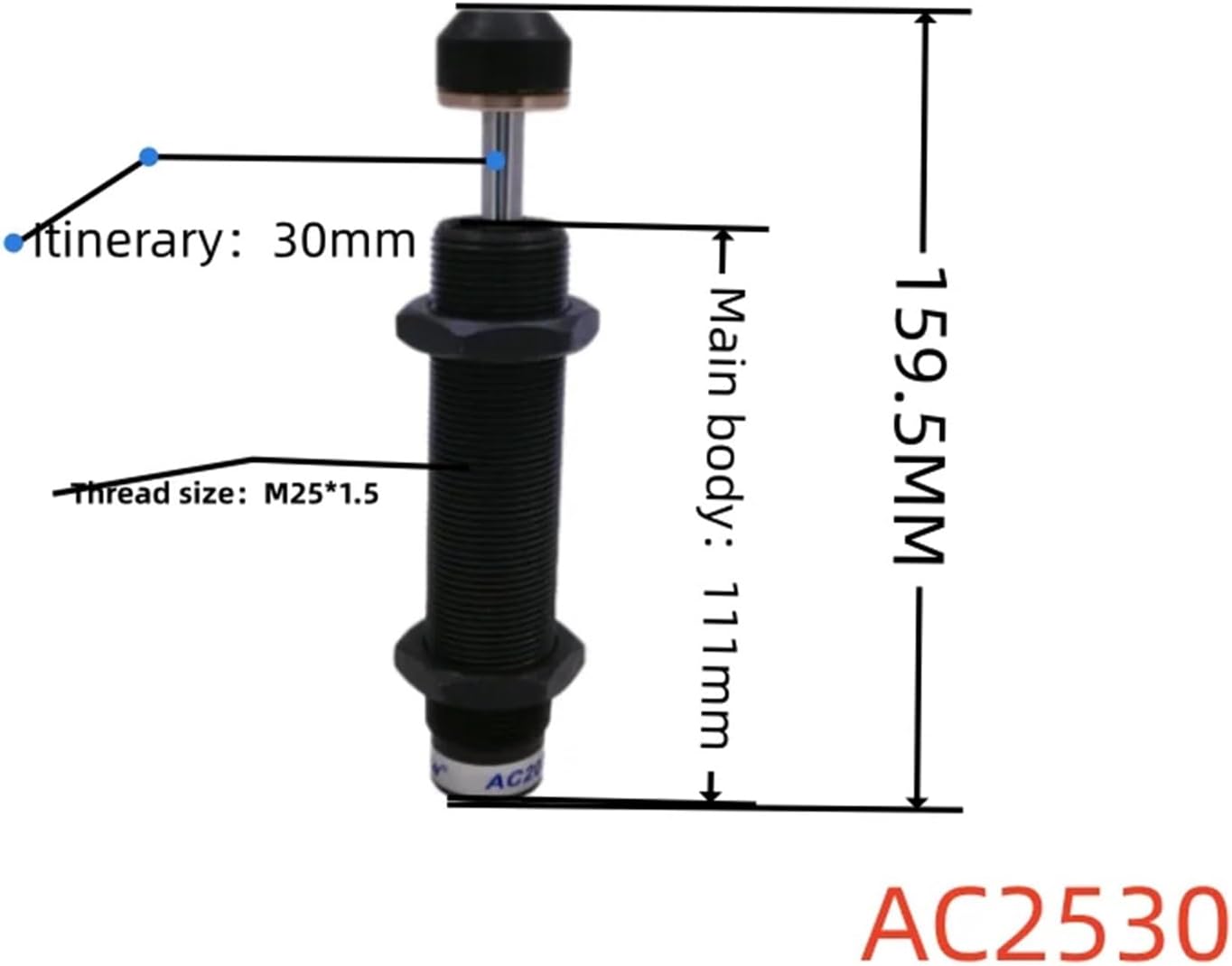 AC1420 1425 2016 2020 2025 2050 2025 2030 Shock Absorbers Pneumatic Oil Hydraulic Buffers 1Pcs(AC2530,-2 Medium Speed)