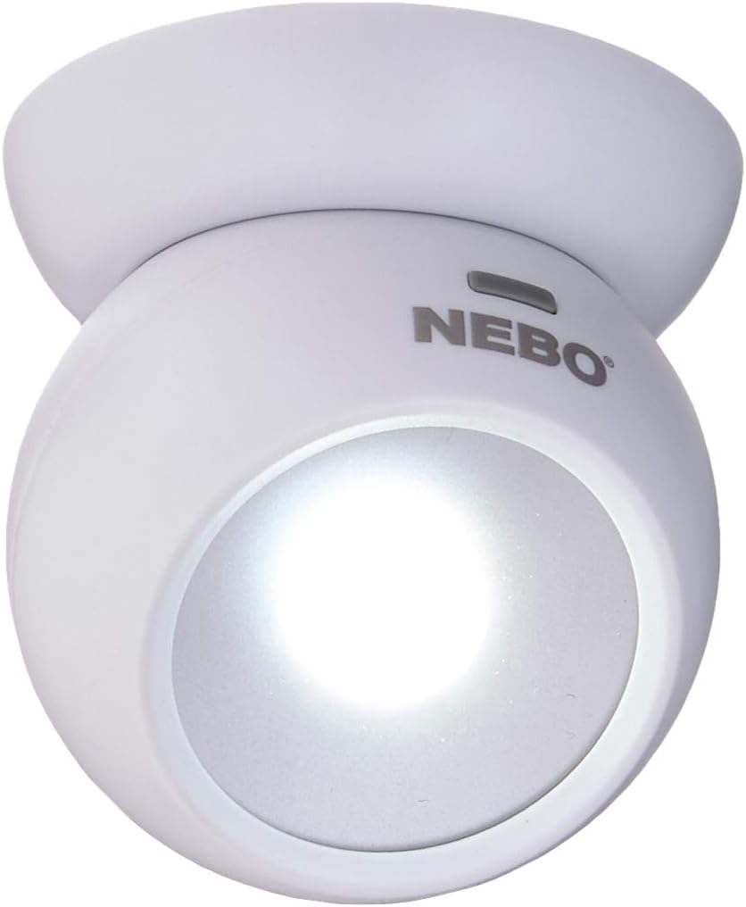 Nebo Tools 6690 Eye 220 Lumen 360 Degree Directional Area Light Magnetic Base with 3 Ways to Mount Pack of 2