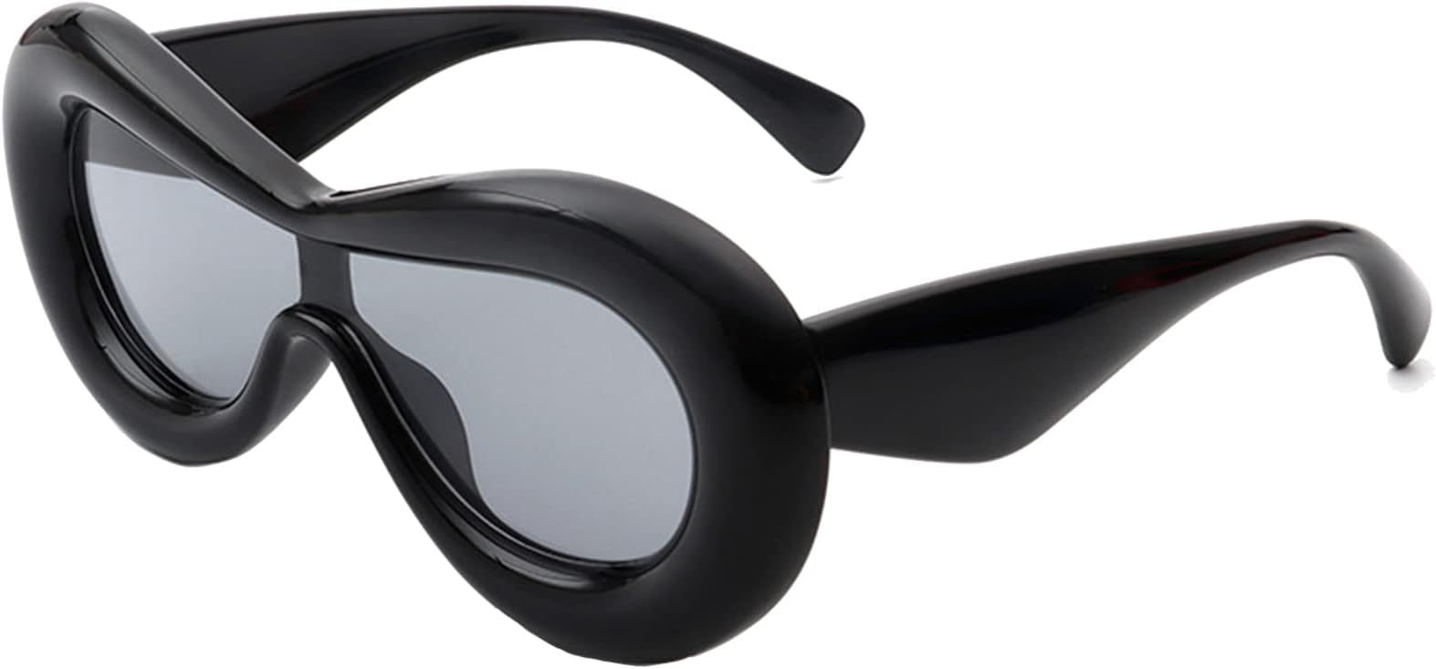 Kursan Fashion Square Inflated Sunglasses for Women Men Oversized Thick Frame Trendy Glasses Mask Shades Designer Style (Black)