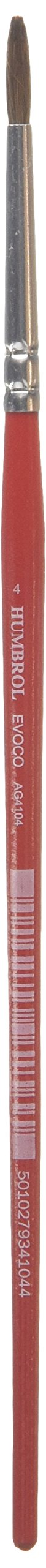 Humbrol Red Model Paint Brushes - Ag4104 Evoco Brush 4 - 1 Pack Paint Brush Set For Art, Modelling Paint Brushes For Enamel & Acrylic Paints - Small Brushes For Painting Model Craft Kits