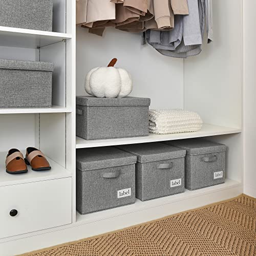 Image of GRANNY SAYS Traditional Dark Gray Lidded Home Storage Bins, Large (15.75 inchL x 12.25 inchW x 10.5 inchH), 3-Pack