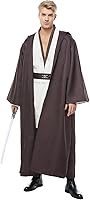 Vista 2 de Disfraz de túnica para hombre, disfraz de cosplay, trajes de Halloween, bata con capucha, conjunto completo