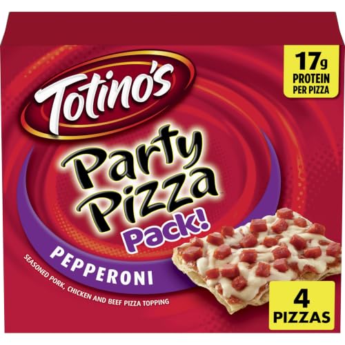 Totino's Party Pizza Pack, Pepperoni, Frozen Pizza, Frozen Snacks, 4 Ct, 40.8 oz