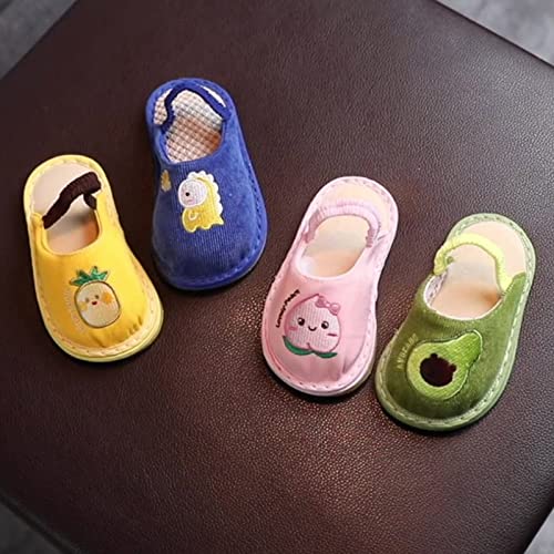 Children Shoes Flat Soft Cotton Sandals Indoor Cartoon Comfortable Soft Linen Slippers Sandals Toddler Girls Size 9 (Blue, 5.5-6 Years Little Child)4
