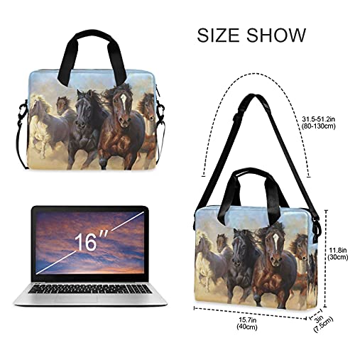 Running Horses Laptop Messenger Bag Case Sleeve Crossbody Briefcase for Men Women with Shoulder Strap Handle 13 14 15.6 inch3
