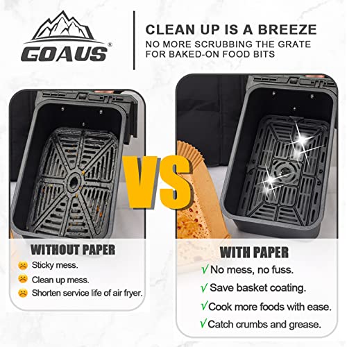 image for GOAUS Air Fryer 150 Pcs Rectangular Paper Liners Disposable for Dual A