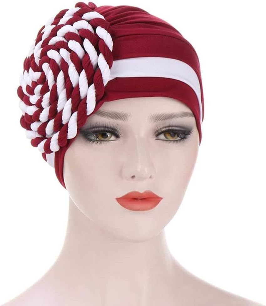 HBJWOV Two-Color Trendy India Turban Bonnet Arab Wrap Scarf Ready to Wear Hijab Hat Headdress Woman Inner Hijab Caps