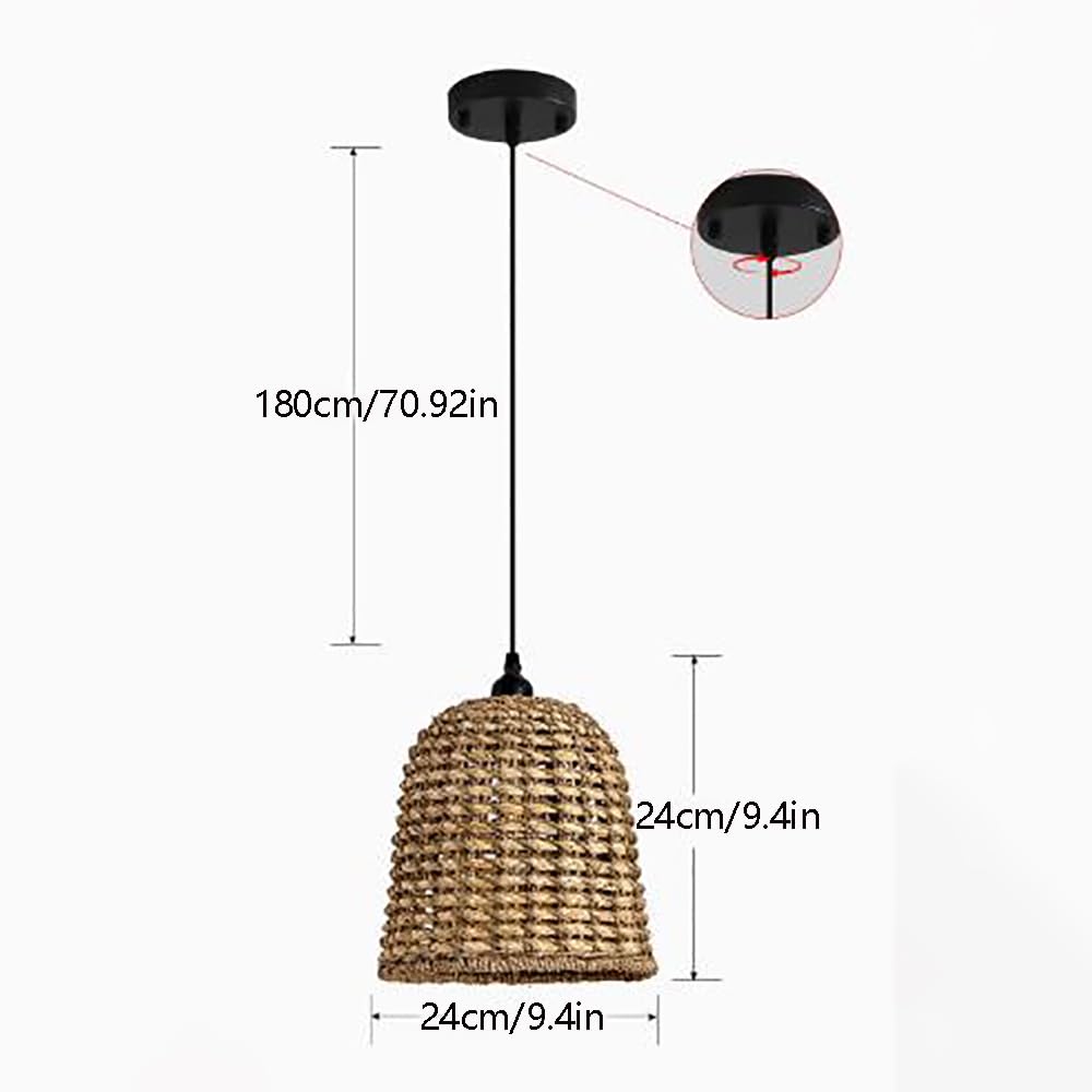 Żyrandol Z Rattanu, Wiklina, Trawa Morska, Rattan, Boho, Ręcznie Tkany, Bambusowe Lampy Wiszące, Lampa Rattanowa Do Kuchni, Wyspy, Jadalni, Salonu, Rustykalnego Domu