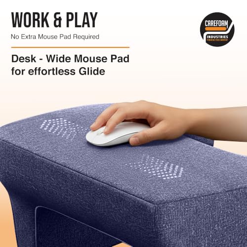 Image of CareFoam Lap Desk Pillow for Bed & Sofa | High Resilience Memory Foam Laptop Cushion with Wide Work Surface, Storage Pockets & Spacious Leg Space | for Work, Study, Gaming & Reading