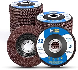 Flap Discs 115 mm 20 Pack Grinding Sanding Disc for Angle Grinder Assorted Grit 40 60 80 120 Aluminum Oxide Flap Wheels Flat Type #27 for Metal Stainless Steel by MIDO Professioanl Abrasive