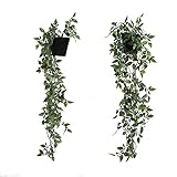 DANISCH Juego de 2 Plantas Artificiales Colgantes, decoración de