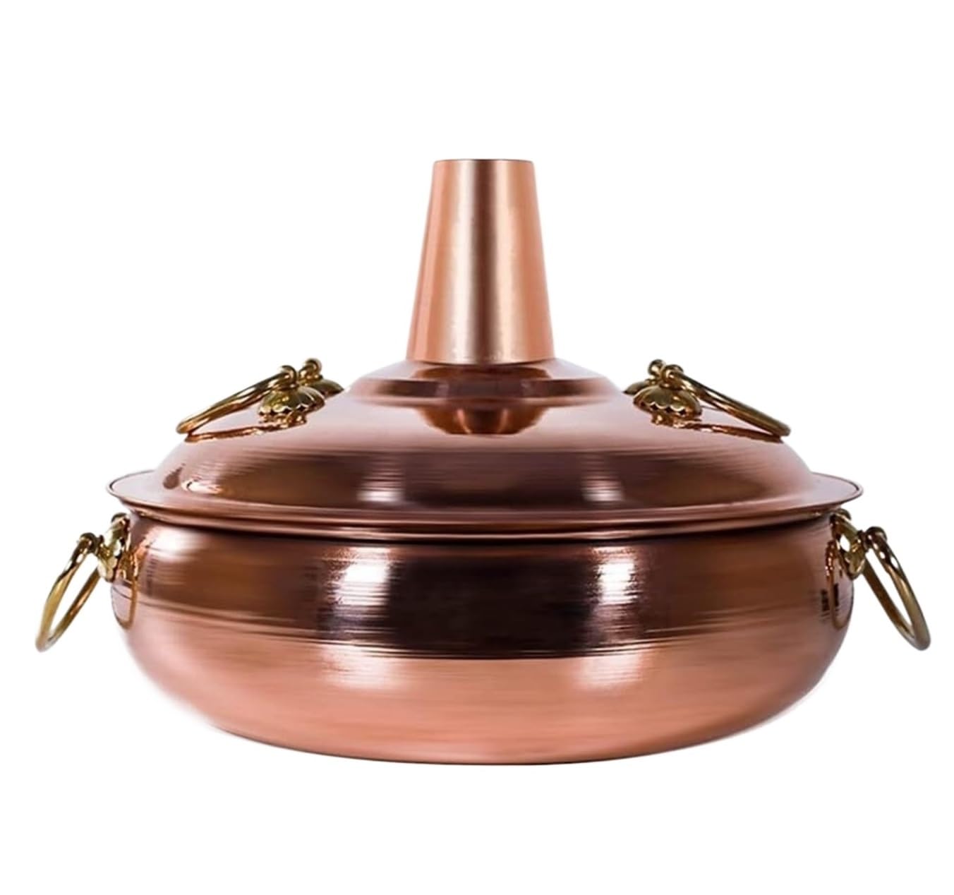 INUUXLG Copper Shabu Pot Hot Pot Induction Cooker Copper Hot Pot Thickened Soup Pot Gas Pot Household Copper Hot Pot