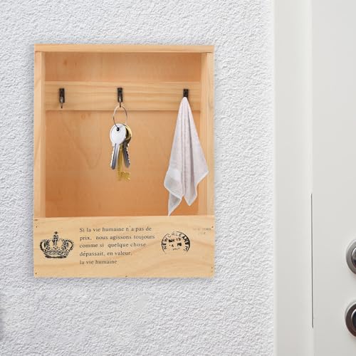 Caja de llaves de madera de pared para solucionar el desorden de casa 6
