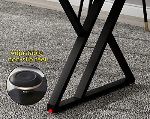 Image of 28 Inch High Triangular Shaped Metal Table Legs, Modern Cast Iron Welded Desk Legs, Metal Home DIY Project for Nightstand, Coffee Table, Desk, etc. with Adjustable Floor Protector, Black 2PCS