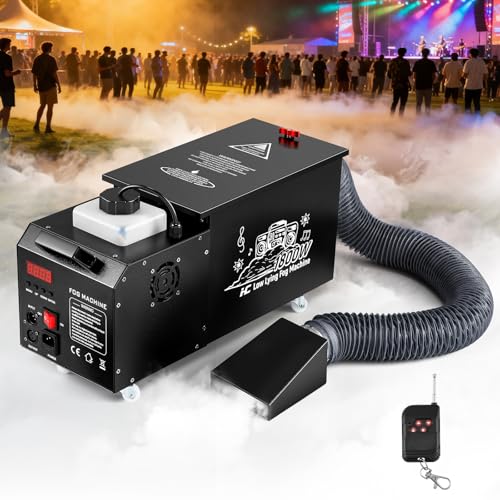 Low Lying Fog Machine Water Based, 1800W Ground Fog Machine with Wireless...